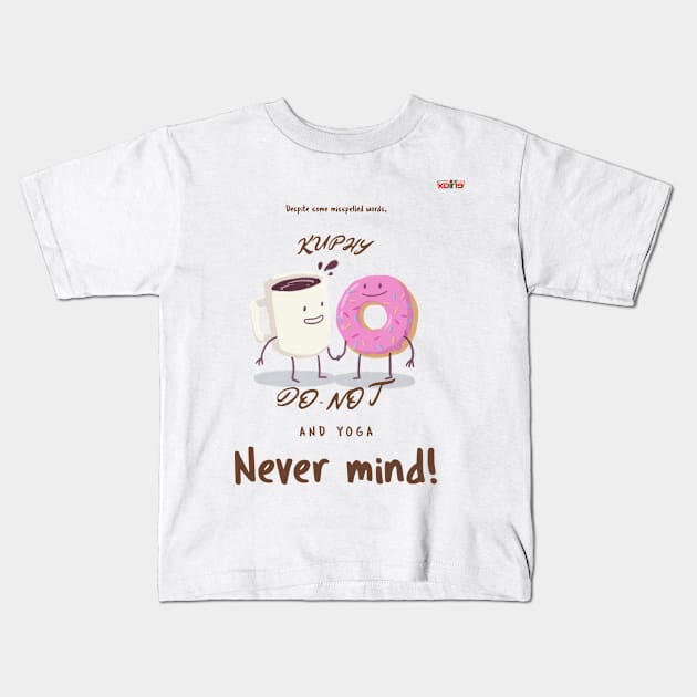 Coffee Yoga Kids T-Shirt by Koirie Design Gallery